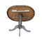 International Concepts Round 36 in Rd top ped table, 12 in leaf, 35.3 inh, counter Ht, Hickory/Washed Coal, 36 W, 48 L, Wood K45-36RXT-6B - alternate 6